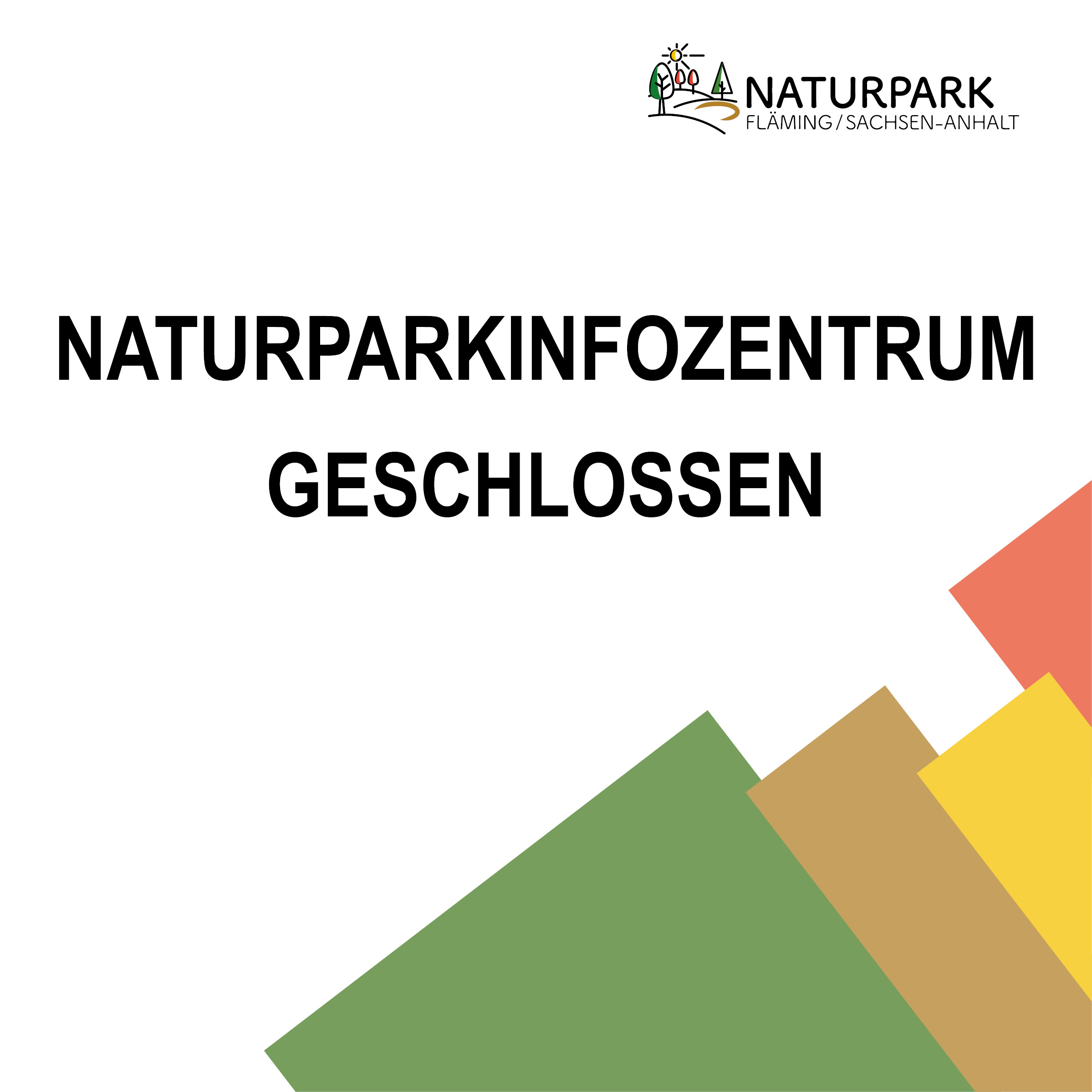 Banner Naturparkinfozentrum geschlossen
