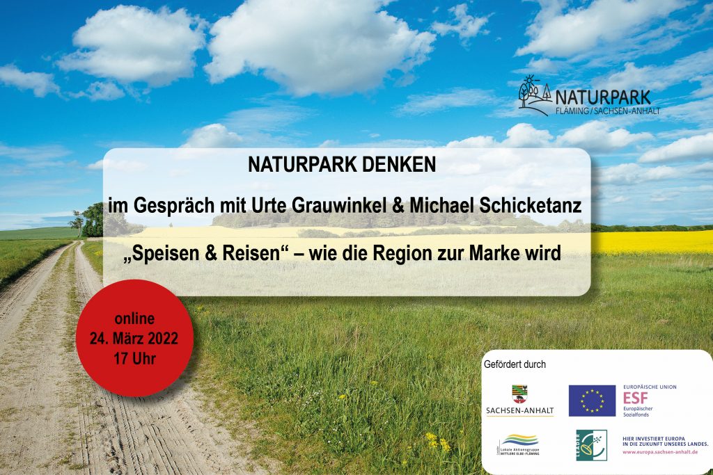 Ankündigung Naturpark denken mit Urte Grauwinkel und Michael Schicketanz am 24. März um 17 Uhr