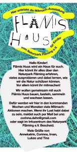 Poster Flämis Huus Hier entsteht eine Mitmachausstellung von und für Kinder im Naturpark Fläming